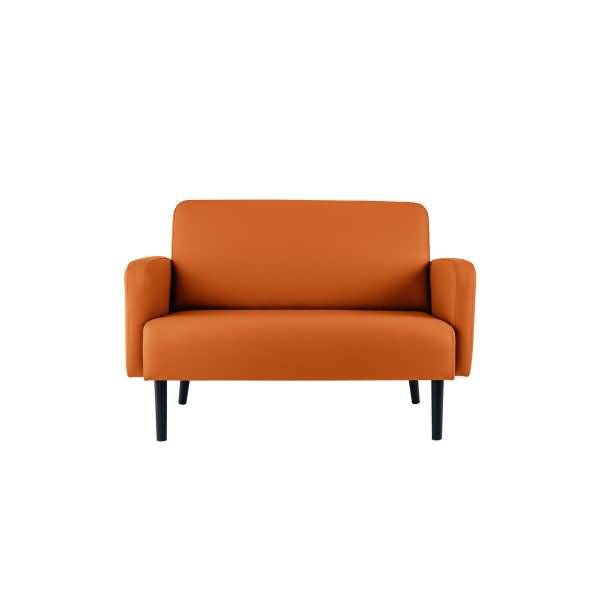 Sofa LISBOA LC2PC.01.05 2 Sitzer Kunstleder schwarz/orange