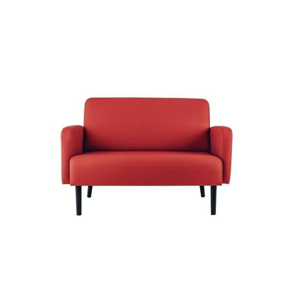 Sofa LISBOA LC2PC.01.18 2 Sitzer Kunstleder schwarz/rot