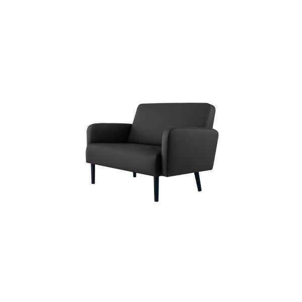 Sofa LISBOA LC3PC.01.01 3Sitzer Kunstleder schwarz/schwarz