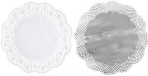 PAPSTAR Tortenspitze, rund, Durchmesser: 300 mm, weiß geprägtes Spitzenpapier, 40 g/qm,