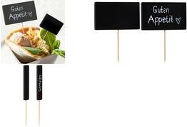 PAPSTAR Fingerfood-Spieße ''Blackboard'', Länge: 85 mm Spieße aus Holz, Tafel aus Bambus, Maße Tafel: 24 x 34 mm,