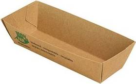 PAPSTAR Snacktray ''pure'', Maße: 185 x 35 x 30 mm aus ungebleichtem FSC-zertifiziertem Frischfaserkarton,