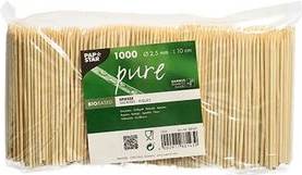 PAPSTAR Spieße ''pure'', aus Bambus, Länge: 100 mm Durchmesser: 2,5 mm, im Polybeutel