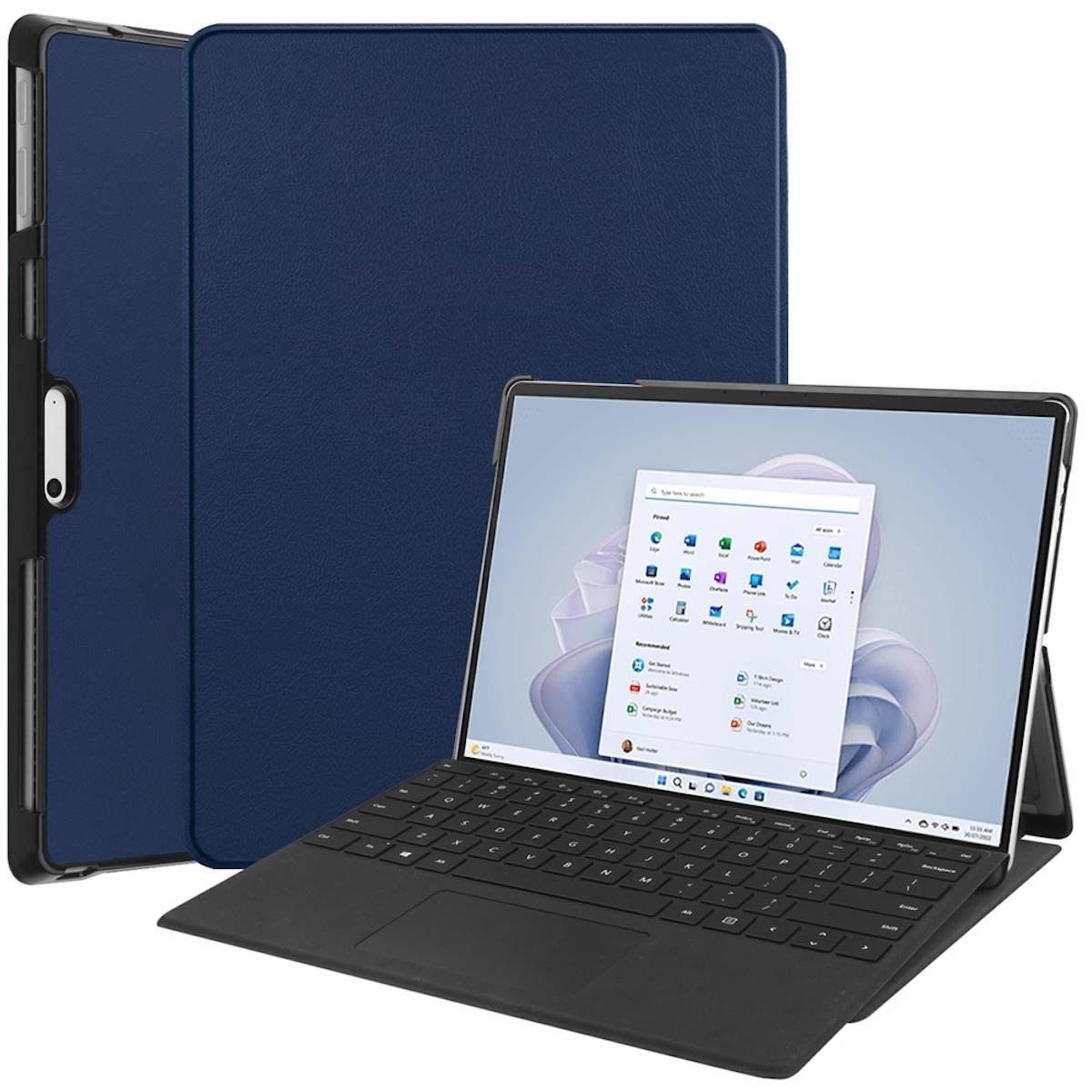 Für Microsoft Surface Pro 9 3folt Wake UP Smart Cover Tablet Tasche Etuis Hülle Case Schutz Blau