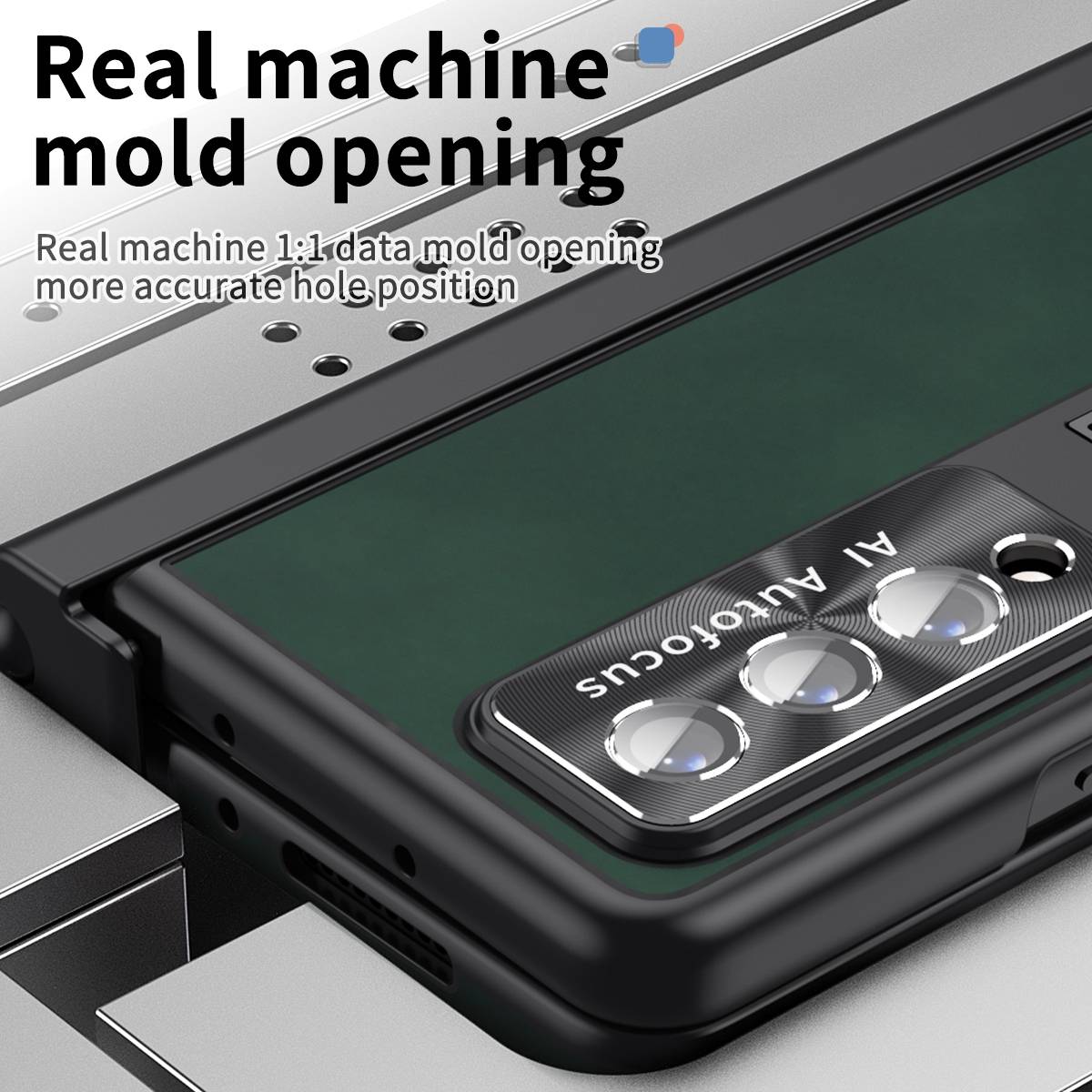 Für Samsung Galaxy Z Fold4 5G All-inclusive 360 Grad Napa Magnetische Handy Tasche Etuis Dunkel Grün Neu