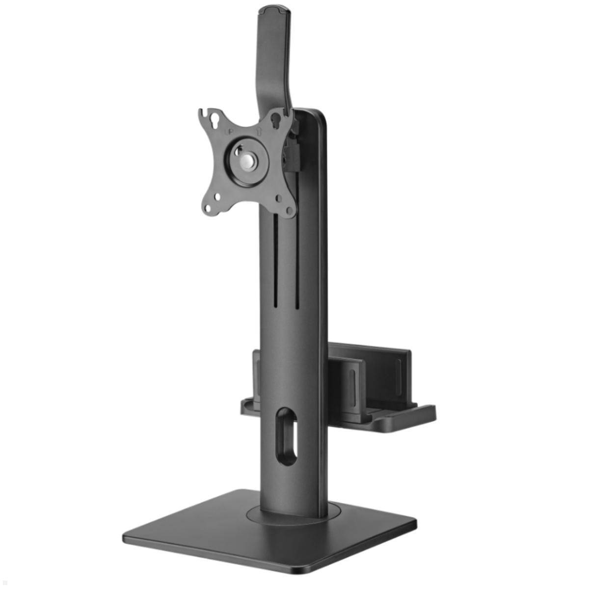 MonLines MTS400B Tisch Monitorständer bis 32 Zoll mit Mini PC Halter, schwarz