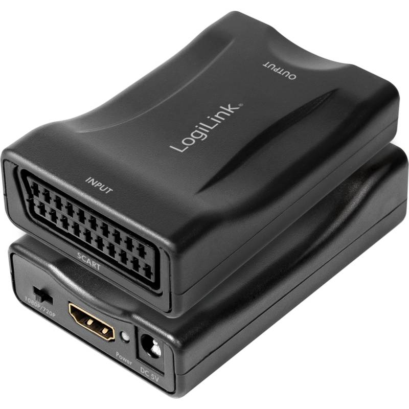 Scart-zu-HDMI-Wandler, schwarz, mit „LogiLink