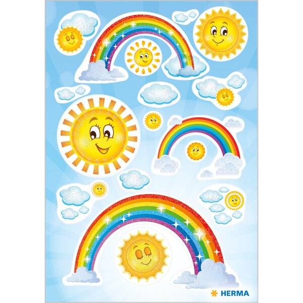 Schmucketikett MAGIC Rainbow Glitterfolie 1 Bl 1 Pack