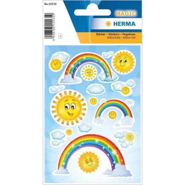 Schmucketikett MAGIC Rainbow Glitterfolie 1 Bl 1 Pack