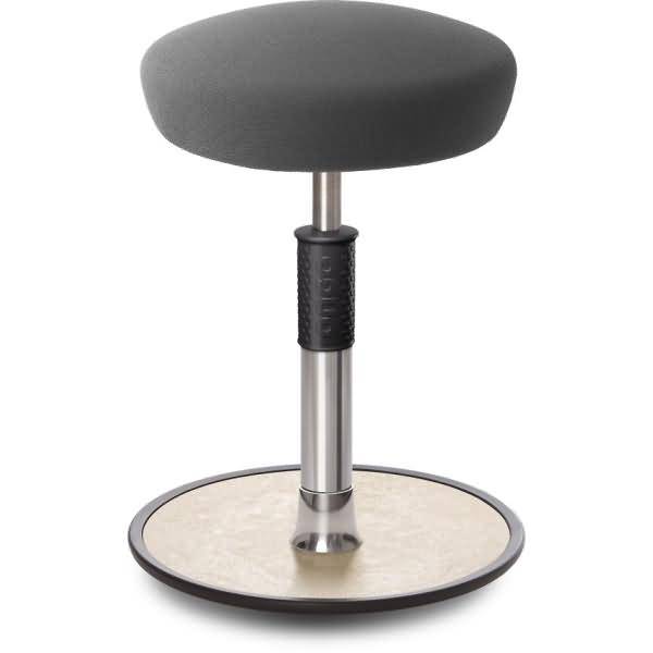 Sitz- Stehhocker Free Regular Hutsitz Gestrick Grau chrom /cremeweiß