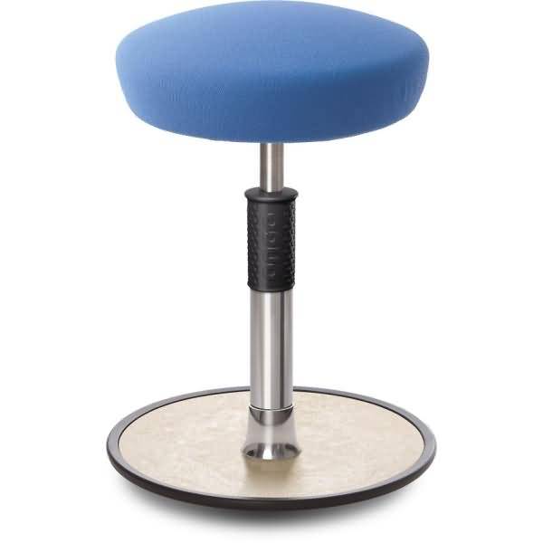 Sitz- Stehhocker Free Regular Hutsitz Gestrick Hellblau chrom /cremeweiß