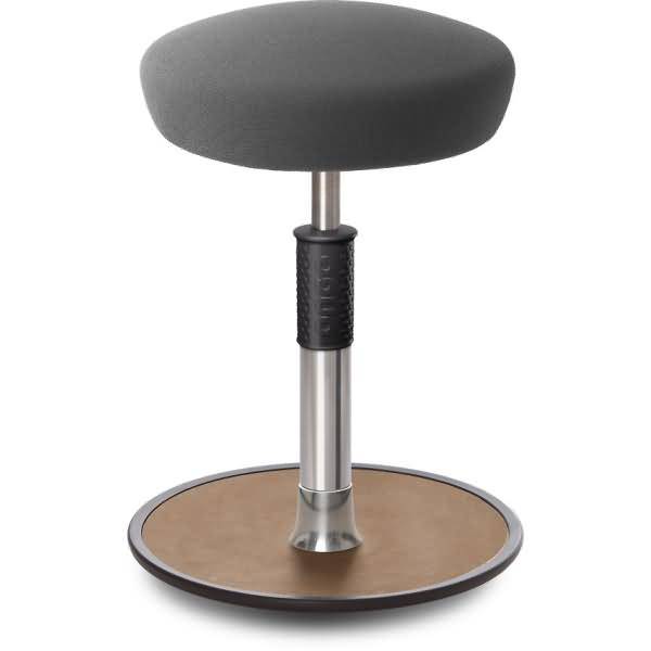 Sitz- Stehhocker Free Regular Hutsitz Gestrick Grau chrom /Natur