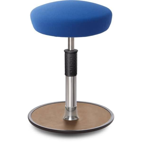 Sitz- Stehhocker Free Regular Hutsitz Gestrick blau chrom /Natur