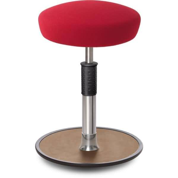 Sitz- Stehhocker Free Regular Hutsitz Gestrick Rot chrom /Natur