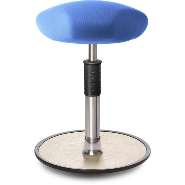 Sitz- Stehhocker Free Regular Triangel Gestrick Hellblau Chrom /cremeweiß