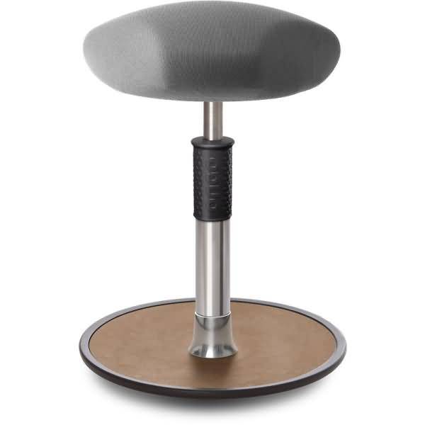 Sitz- Stehhocker Free Regular Triangel Gestrick Grau Chrom /Natur