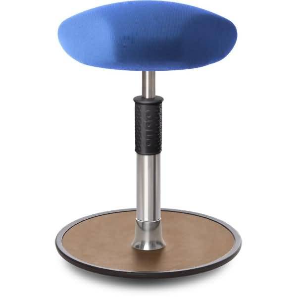 Sitz- Stehhocker Free Regular Triangel Gestrick Blau Chrom /Natur