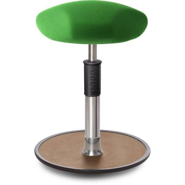 Sitz- Stehhocker Free Regular Triangel Gestrick Grün Chrom /Natur