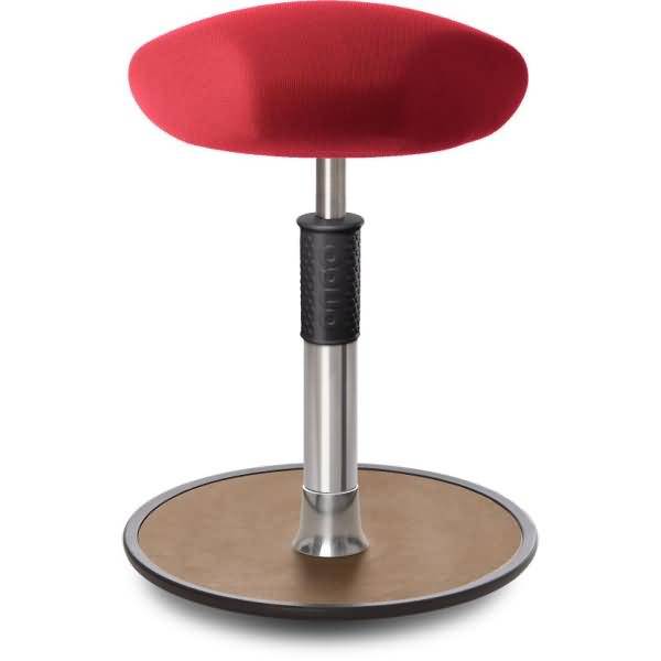 Sitz- Stehhocker Free Regular Triangel Gestrick Rot Chrom /Natur