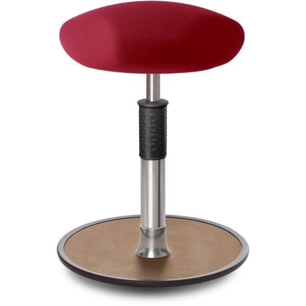 Sitz- Stehhocker Free Regular Triangel Gestrick Dunkelrot Chrom /Natur