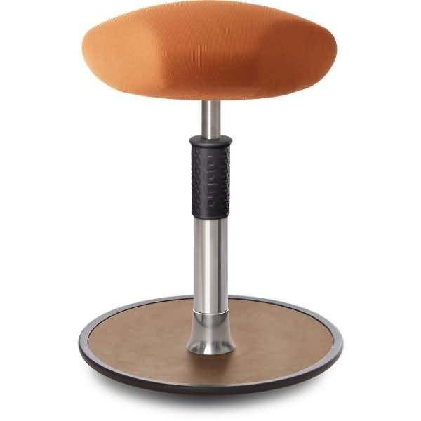 Sitz- Stehhocker Free Regular Triangel Gestrick Orange Chrom /Natur