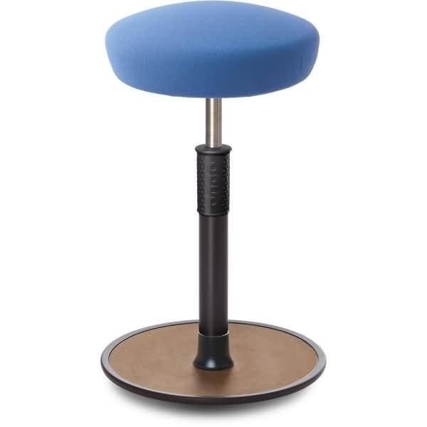 Sitz- Stehhocker Free Tall Hutsitz Gestrick Hellblau schwarz /Natur