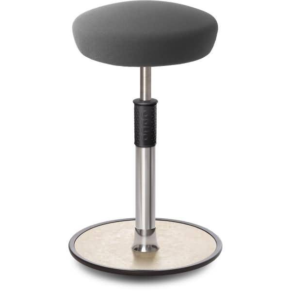 Sitz- Stehhocker Free Tall Hutsitz Gestrick Grau chrom /cremeweiß