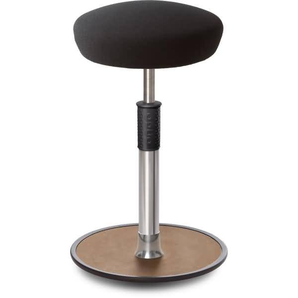 Sitz- Stehhocker Free Tall Hutsitz Gestrick schwarz chrom /Natur