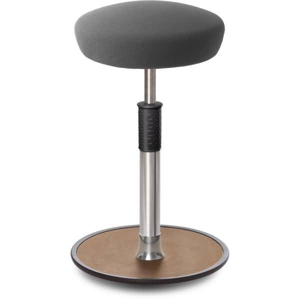 Sitz- Stehhocker Free Tall Hutsitz Gestrick Grau chrom /Natur