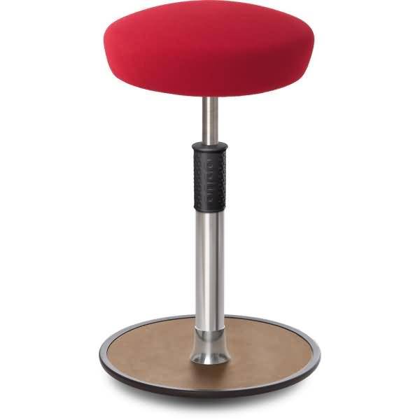 Sitz- Stehhocker Free Tall Hutsitz Gestrick Rot chrom /Natur