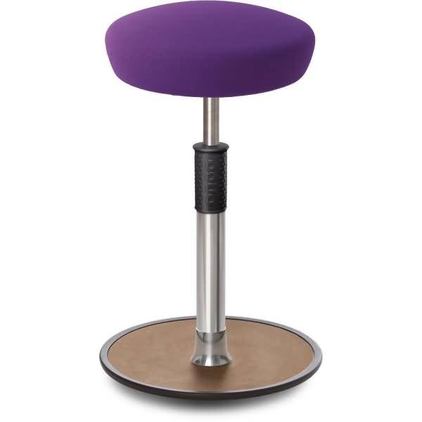 Sitz- Stehhocker Free Tall Hutsitz Gestrick Purpur chrom /Natur