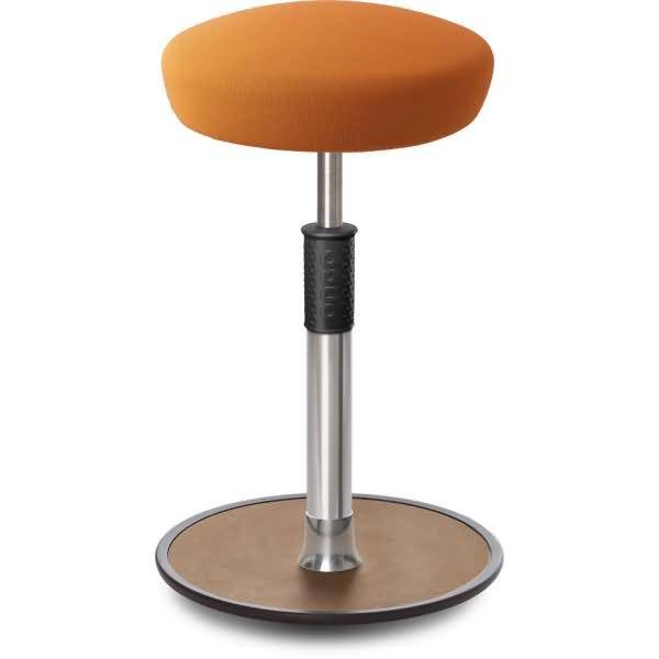 Sitz- Stehhocker Free Tall Hutsitz Gestrick Orange chrom /Natur