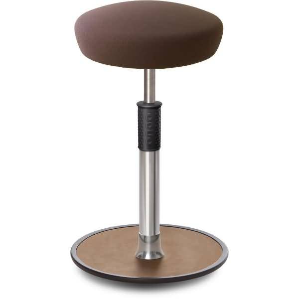 Sitz- Stehhocker Free Tall Hutsitz Gestrick Braun chrom /Natur