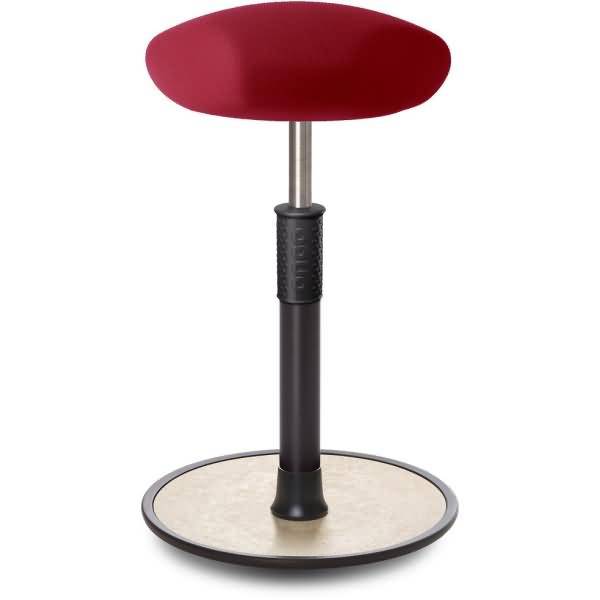 Sitz- Stehhocker Free Tall Triangel Gestrick Dunkelrot schwarz /cremeweiß