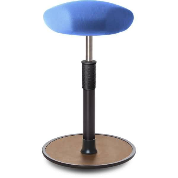 Sitz- Stehhocker Free Tall Triangel Gestrick Hellblau schwarz /Natur