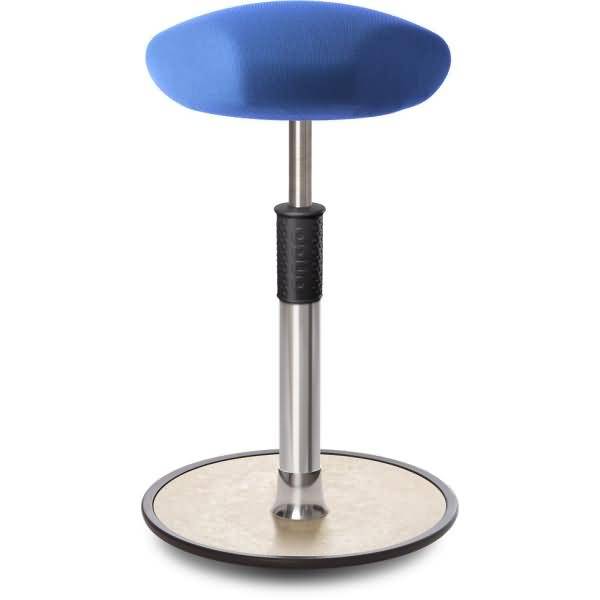 Sitz- Stehhocker Free Tall Triangel Gestrick blau chrom /cremeweiß