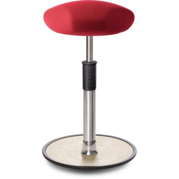 Sitz- Stehhocker Free Tall Triangel Gestrick Rot chrom /cremeweiß