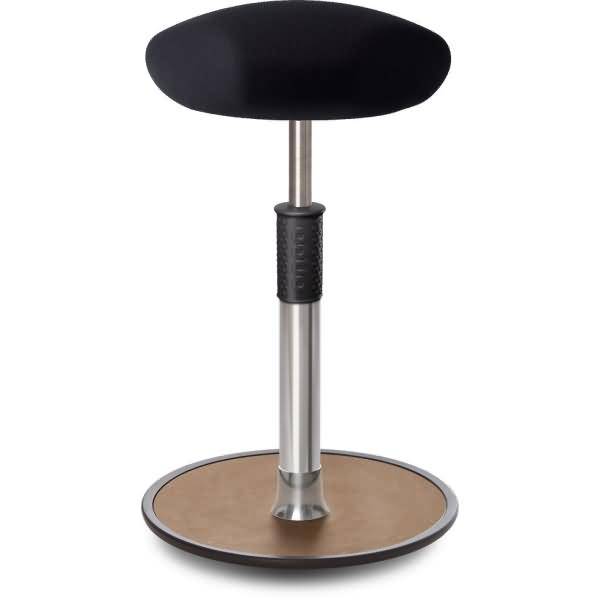 Sitz- Stehhocker Free Tall Triangel Gestrick schwarz Chrom /Natur