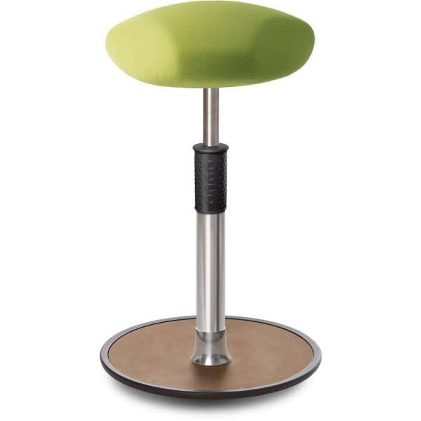 Sitz- Stehhocker Free Tall Triangel Gestrick Hellgrün Chrom /Natur