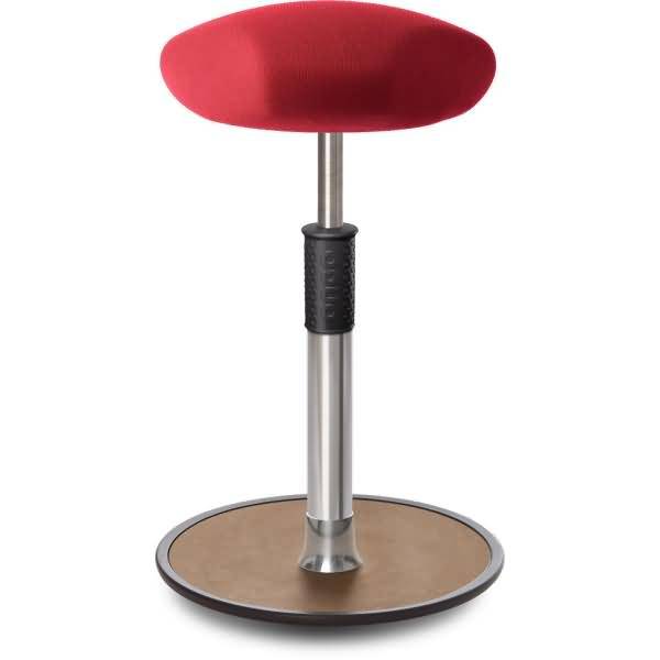 Sitz- Stehhocker Free Tall Triangel Gestrick Rot Chrom /Natur