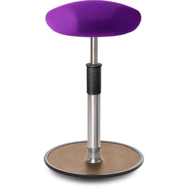 Sitz- Stehhocker Free Tall Triangel Gestrick Purpur Chrom /Natur