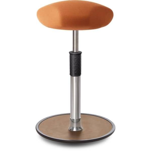 Sitz- Stehhocker Free Tall Triangel Gestrick Orange Chrom /Natur