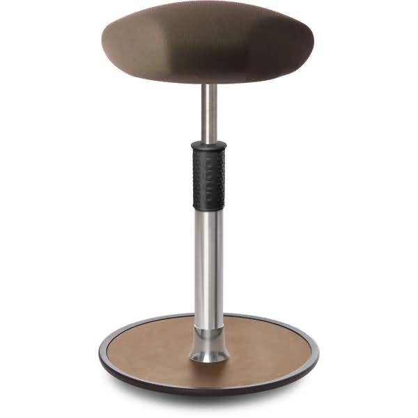 Sitz- Stehhocker Free Tall Triangel Gestrick Braun Chrom /Natur