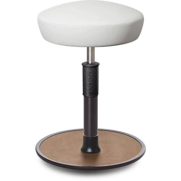 Sitz- Stehhocker Free Regular Hutsitz skai Kunstleder Weiß schwarz /Natur