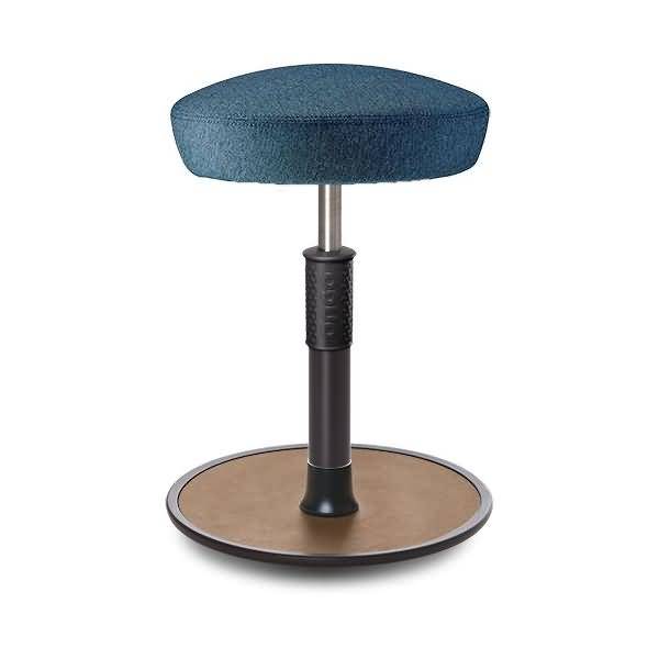 Sitz- Stehhocker Free Regular Hutsitz Camira Rivet Ozeanblau schwarz /Natur