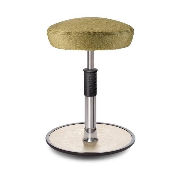 Sitz- Stehhocker Free Regular Hutsitz Camira Rivet Senfgelb Chrom /cremeweiß