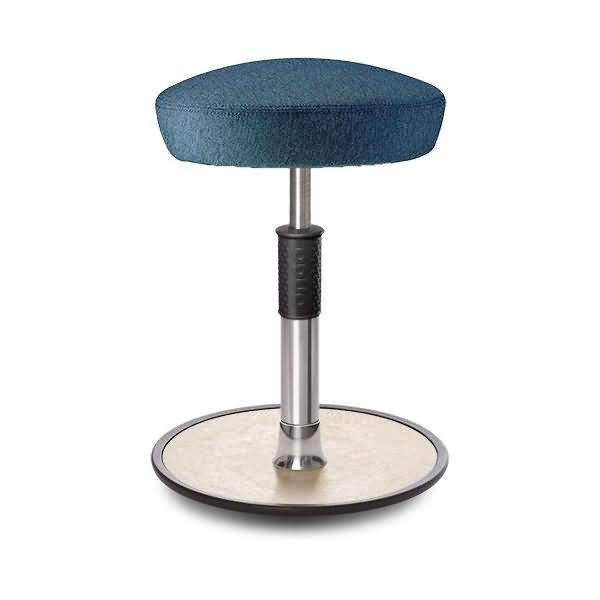 Sitz- Stehhocker Free Regular Hutsitz Camira Rivet Ozeanblau Chrom /cremeweiß