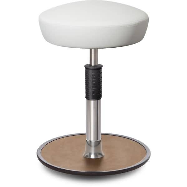 Sitz- Stehhocker Free Regular Hutsitz skai Kunstleder Weiß chrom /Natur