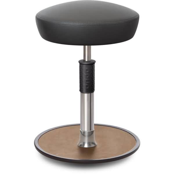 Sitz- Stehhocker Free Regular Hutsitz skai Kunstleder Grau chrom /Natur