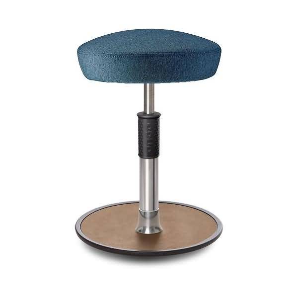 Sitz- Stehhocker Free Regular Hutsitz Camira Rivet Ozeanblau Chrom /Natur